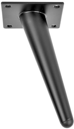 woplus Lot de 4 pieds de meubles obliques noirs 15 cm - Pieds de rechange en métal - Pour canapé, meuble TV, lit, table basse (hauteur 15 cm)