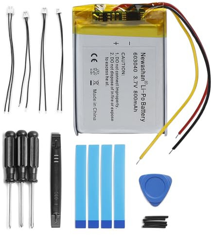 NEWASHAN 603040 Batterie 800mAh 3,7V pour Casque Bluetooth sans Fil Marshall Major II III IV Mid 1 2 3 Monitor Ecouteurs Casque Dashcam Nextbase VDL603040 SR603040 Li-ION Lipo Accu Piles 3 Fils