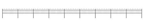 Gartenzaun mit Bügel-Design, ZEYUAN Sichtschutz Zaun, ZaunsichtschutzB, Steckzaun, Garten Zaun,Teichzaun, Zaunelemente, Garden Fence, Stahl 15,3 x 0,6 m Schwarz