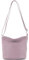 modamoda de T198 kleine Damen Leder Umhängetasche Schultertasche handmade in Italy, Farbe:Flieder