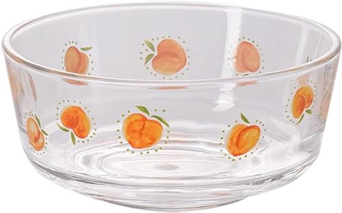 Glas Obstschale, Obstschale aus Glas, Glasschalen, Glasschale, Hotel-Gemüse-Obst-Salatschale, Haushalts-Reisschale, Wärmedämmung, sofort frische Obstschale, Bonbonschalen (Farbe: Bienen, klein)(Peach