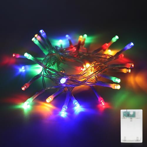 LED Lichterkette Batterie-30 LED Bunt Lichterketten mit 6H Timer, Lichterketten für Innen, Weihnachten, Schlafzimmer, Party, Hochzeit