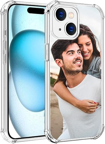 Regalisimos Funda para iPhone Personalizada Anti Golpes Ultraresistente Borde Transparente Compatible iPhone 15 14, 13, 12, 11, 8, 7, XS, XR Pro Plus MAX Pro (iPhone 15 Pro MAX)