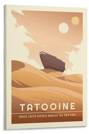 Vintage-Reise-Tatooine-Poster, Star The Wars, Filmposter für Zimmer, ästhetische Leinwand, Wandkunst, Schlafzimmerdekoration, 30 x 45 cm