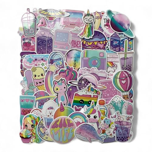 NIMMY Friends 50 Pcs Assorted Vinyl Stickers - Perfect for Party Bags, DIY Decoration, and Personalizing Laptops, Water Bottles, Phone Cases, Bedroom, School Lunchboxes and More (Cute Cakes)