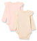 Amazon Essentials Baby Girls' Long-Sleeved Ruffled Bodies, Pack of 2, Oatmeal Heather/Pale Pink, 3-6 Months
