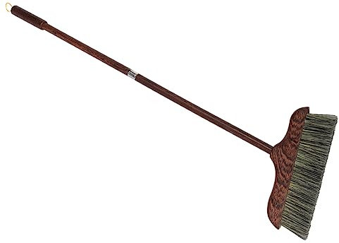 BEBEMOKO Wenge Wood Broom for Floor Cleaning Tool Long Handle Broom Soft Bristles for Home Cleaning Device for Carpet and