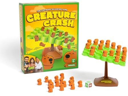 Creature Crash by Relatable, The Capybara Balancing Game, Great Kids Games and Easter Family Game Night Essentials, Includes 49 Capybaras, 1 Balancing Board, 1 Pillar Base and Die, Easter Basket Gift