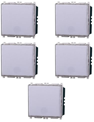 5 MODULI PULSANTE PORTANOME, BIANCO, COMPATIBILE CON VIMAR PLANA, PULSANTE A 2 MODULI, CAMPANELLO, INGRESSO, MODULI E FRUTTI 100% COMPATIBILI, MATERIALI DI ALTA QUALITA'