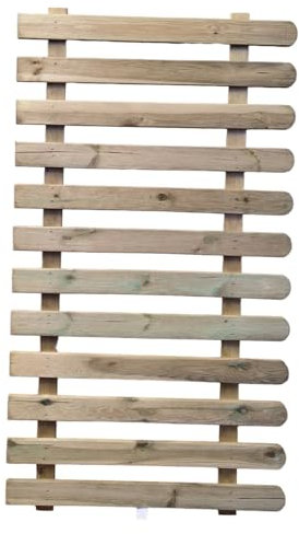 Recinzione in Legno da Giardino, 180x100 cm, composto da 12 Assi, Impregnato in Autoclave, Resistente alle Intemperie