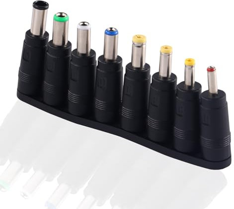 DOCEPERT Barrel Jack Adapter,8pcs Laptop DC Power Adapter, Universal DC Tip Set,USB to 12 Volt Female to Male Connector Power Plug Jack（5.5 x 2.1mm）