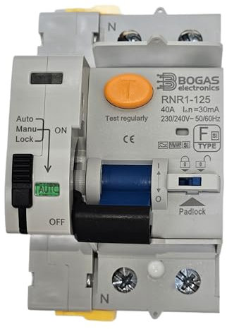 Differenziale Type F-SI |40 ampere|30mA|2 poli (N+F)| con certificazioni ufficiali e C E | (Type F-SI riarmante 40A 30mA)
