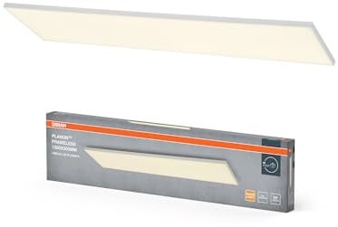 OSRAM Panneau lumineux Planon Frameless blanc avec technologie LED avancée, 40 W, forme rectangulaire (1200 x 300 mm), couleur de lumière blanc chaud à 3000 K, boîtier en aluminium