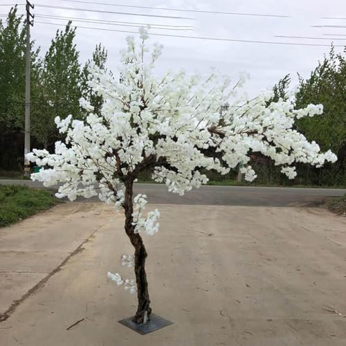 Albero Artificiale di Ciliegio in Fiore, Albero di Ciliegio Arco Finto Fiore per Ufficio Camera da Letto Living Party DIY Wedding Decor,Bianca,1x0.6m
