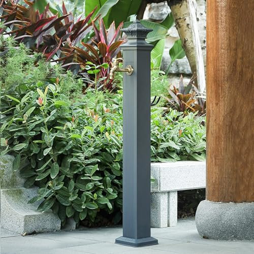 Generico Rubinetto da Giardino in Acciaio Inox - Colonna idrante Indipendente per irrigazione e innaffiamento, Resistente al Gelo Invernale, Rubinetto Esterno Durevole 114x17 cm (25x7 polli