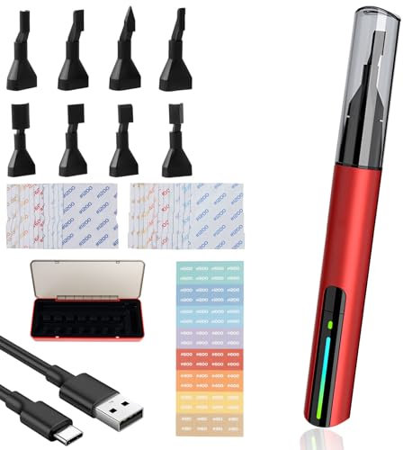 Levigatrice a sciabola con 8 tipi di testine abrasive, 26 carte abrasive, mini levigatrice a penna USB 10 tipi di luce a 3 marce, levigatrice elettrica