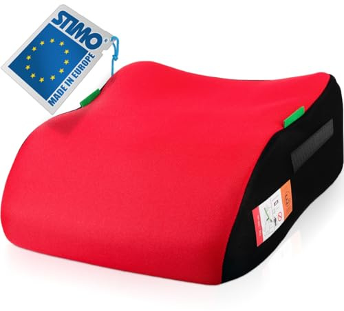Kindersitzerhöhung Sitzerhöhung ergonomisch Kinder 135-150 cm Auto Sitz ECE R129 Bezug waschbar (Rot)