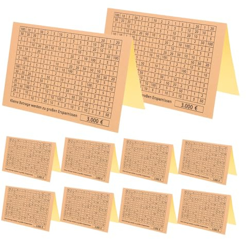 JOINPAYA 30 Stück Papier Sticker für Holz Sparschweine mit Klaren Zahlen | Budgetaufkleber, Geldspar Challenge, für Schulen und Büros, Ersatzbogen zum Planen