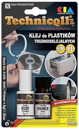 Transparenter Klebstoff für PP (Polypropylen), PE (Polyethylen), PTFE und Silikon