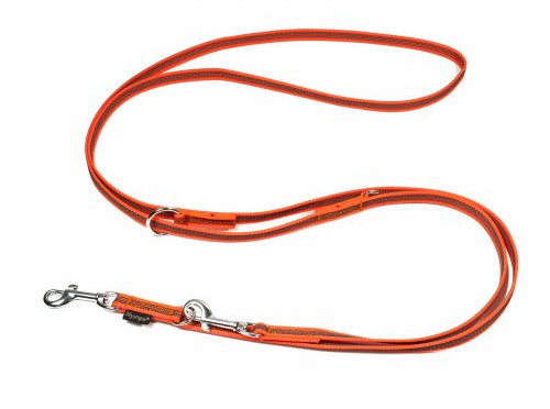 Mystique® Gummierte Umhängeleine Leine 15mm Standard Karabiner neon orange 2,5m