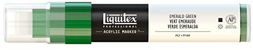 Liquitex 4610450 Professional Paint Marker, Acrylmarker mit hochpigmentierte Acrylfarbe auf Wasserbasis für den Innenbereich & Außenbereich, breite Spitze - Smaragdgrün