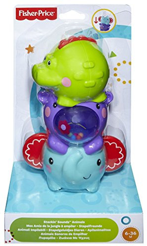 Fisher-Price BGP41 - Stapelfreunde, 3 niedliche Tiere aus unterschiedlichen Texturen