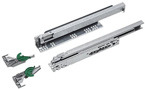 Metafranc Kugelpräzisionsvollauszug - 500 mm Länge - 35 kg Tragkraft - Soft-Close Dämpfung - Leichtes Laufverhalten - Unterflurführung / Rollenauszug / Schubladenauszug / Schubladenschienen / 380999