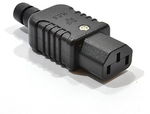 Heavy Duty Rewireable IEC C13 Female Inline Socket Plug 10A 250V for Refitting on Mains Cables