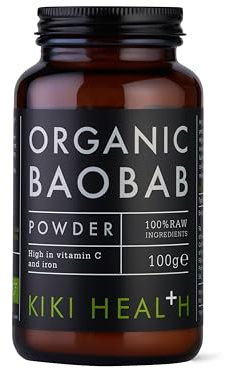 KIKI Health 100% Raw Organic Baobab Powder - Rich in Vitamin C, High Fibre & Antioxidants - Made in the UK, Vegan, Supports Healthy Skin, Digestion & Blood Sugar, Ideal for Smoothies & Juices -100 g