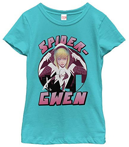 Young Girls: Spiderman- Spider Gwen T-Shirt für Kinder XL - Blau