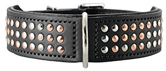 HUNTER SAN DIEGO Hundehalsband, Leder, geschmeidig, Nieten, 40 (XS-S), schwarz