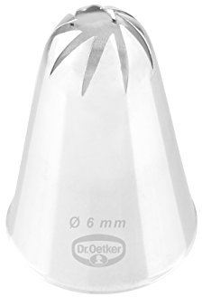 Dr. Oetker Rosettentülle, 6 mm, Rosettentülle aus der Tüllen-Manufaktur, Backzubehör zum Dekorieren (Farbe: silber), Menge: 1 Stück