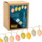 Idena 30132 - LED Lichterkette mit 10 LED in warmweiß, mit Eiern in Pastellfarben, batteriebetrieben, mit 6 Stunden Timer Funktion, ca. 1,65 m lang, für Ostern, Frühling, Deko und Sträuße