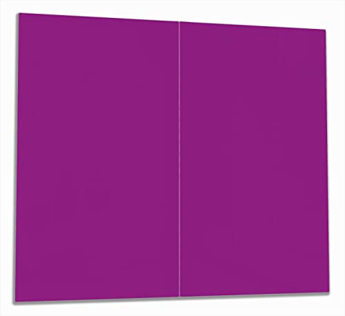 Wallario Herdabdeckplatte/Spritzschutz aus Glas, 2-teilig, 60x52cm, für Ceran- und Induktionsherde, Lila