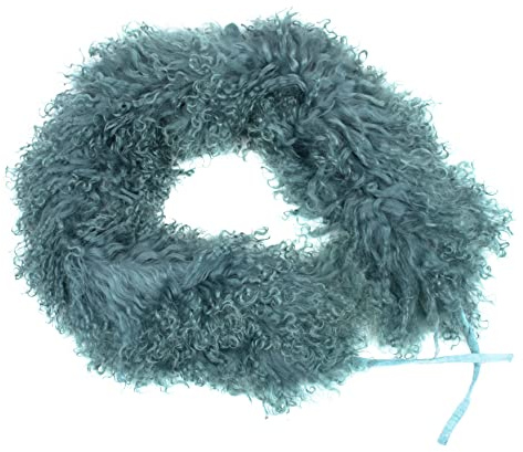 Reissner Lammfelle langflorige Kurz Boa Stola aus 100% Tibet Lammfell Länge 75cm