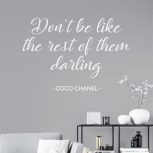 Wandtattoo mit Zitat Don't be Like The Rest of Them Darling, Coco Chanel Large (580 x 390mm) weiß
