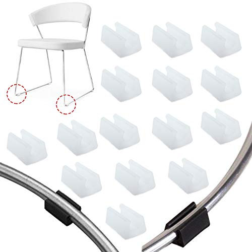 Zaky Pied Rectangle En Forme De Chaise Antidérapante Jambe Protecteurs 15 pcs Blanc (10mm)
