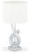 Relaxdays Tischlampe modern, elegantes Design, Tischleuchte Stoffschirm, E27, Designerlampe HxD: 50x25 cm, silber/weiß