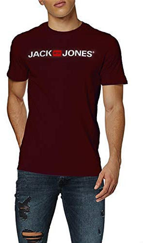 JACK & JONES T-Shirt pour Homme Jjecorp avec Logo SS Crew Neck Noos - Rouge - XX-Large