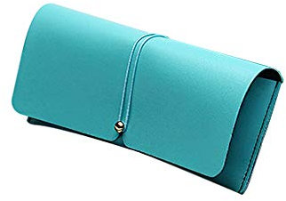 CHENGZI Custodia per occhiali da donna morbida portatile in pelle PU Custodia sottile con panno per occhiali e occhiali borsa
