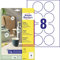AVERY Zweckform 6227-10 Runde Etiketten (80 Klebepunkte, Ø65mm auf A4, runde Aufkleber zum Bedrucken, selbstklebende Produktetiketten, permanent haftende Marmeladenetiketten) 10 Blatt, weiß