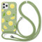 Yoedge 2 in 1 Handykette Handyhülle für Apple iPhone 11 6,1 hülle, Silikon Motiv mit Kordel zum Umhängen, Verstellbarer Necklace, Vollkörperschutz Stoßfest Phone Cover für iPhone 11,Zitrone
