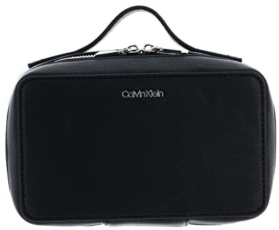 Calvin Klein CK Must Trousse de Maquillage, Accessoire de Voyage-Portefeuille à Triple pli Femme, Schwarz, Taille Unique