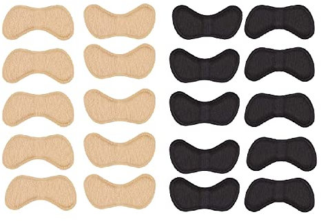 10 Paar Fersenstützen, Fersenpolster, Ferseneinlagen, kratzfeste und bequeme Fersenpolster (5 Paar schwarz und 5 Paar beige).