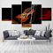 JBUTXE Leinwand Bilder Braune Geige Leinwandbild, auf Leinwand Gedrucktes Kunstwerk 5-teilig, Foto auf Leinwand für Wanddekoration Design Wohnzimmer Wohnkultur (Kein Rahmen) 200x100cm (B x H)
