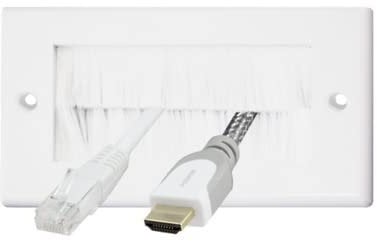 Auline White Brush Double Twin 2 Gang Wall Outlet Cable Entry Plate Tidy Mount Face Plate Wall Plate (1)