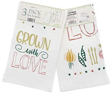 COUNTRY CLUB Pack of 3 Tea Towels - 100% Cotton - 30+ Designs to choose from - Great Value Gift Idea Essential for any home (Grown With Love)