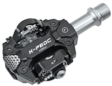 K PEDC Kompatibel Clipless MTB Mountainbike Pedal Doppelseitiges Leichtes Aluminium 9/16 ″ Plattform Fahrradpedale mit Stollen für Straße Schwarz