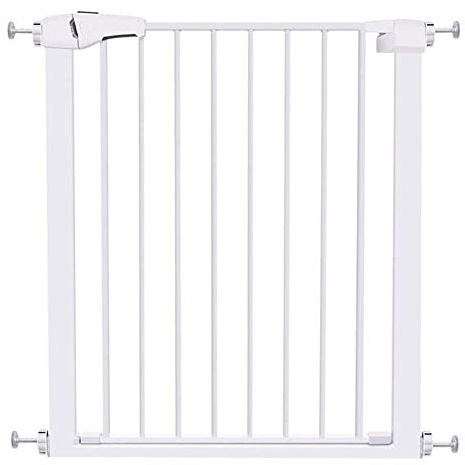 GHCXY Parcs Pour Animaux de Compagnie Porte Bébé En Métal Blanc Montée Sous Pression, Barrières de Sécurité Intérieures Pour Escalier Couloir Porte Facile À Ouvrir Escalier-Balustres/63-70Cm