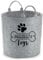 Daytripper Personalised Toy Box For Dogs Paw Print Custom Name Dog Bone Storage Basket Pet Toybox Chest Trug Gift For Dog Owners Puppies Toys Pets Multi Purpose Puppy Accessories (LARGE, GREY)